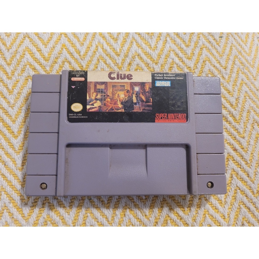 Vintage Super Nintendo SNES Game Clue Video Game Parker Brothers